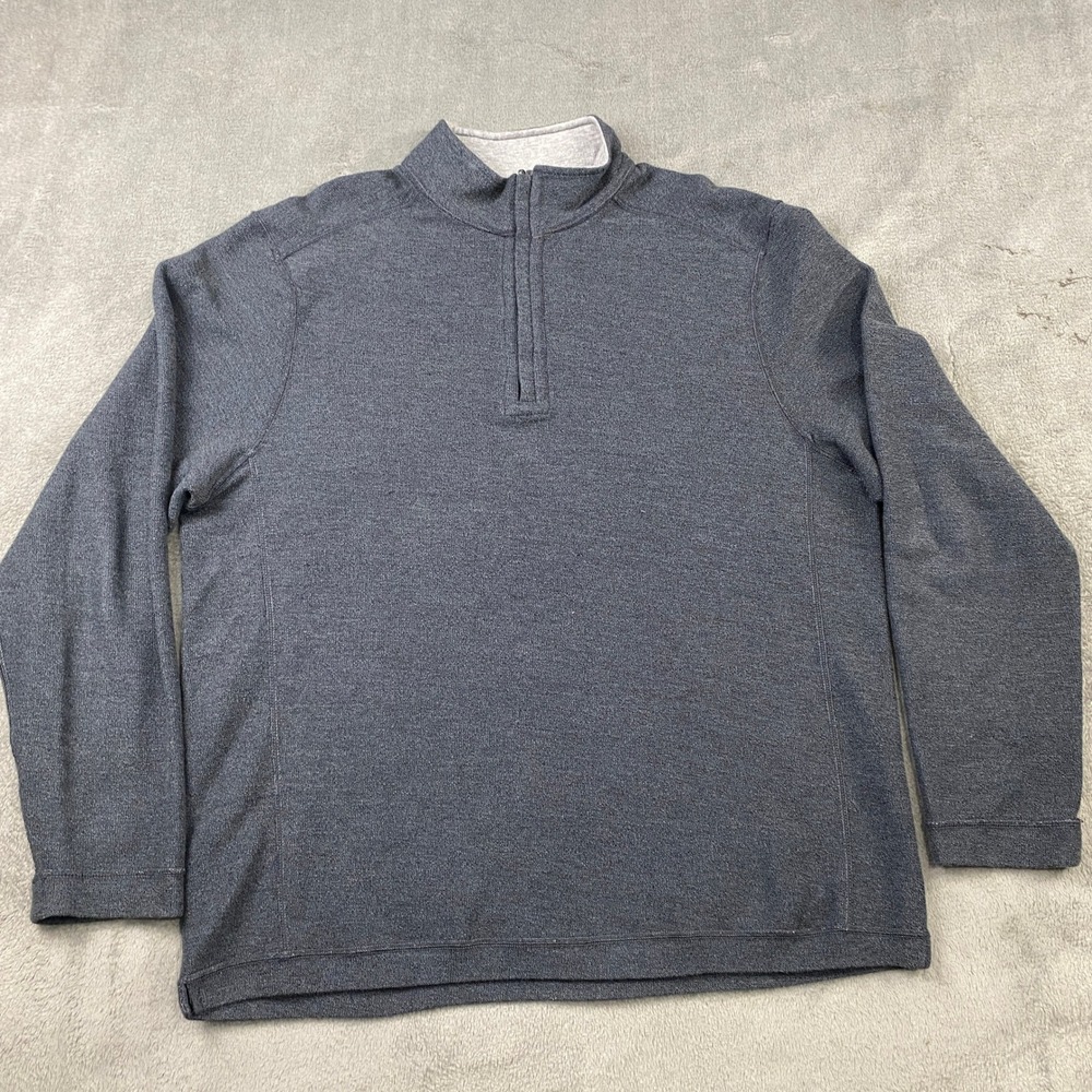 Tommy Bahama Mens Quarter Zip Pullover Reversible Sweatshirt‎ Gray Size XL